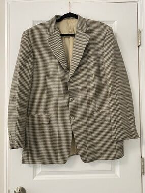 Burberry Brown and Black Houndstooth Sport Coat Vintage